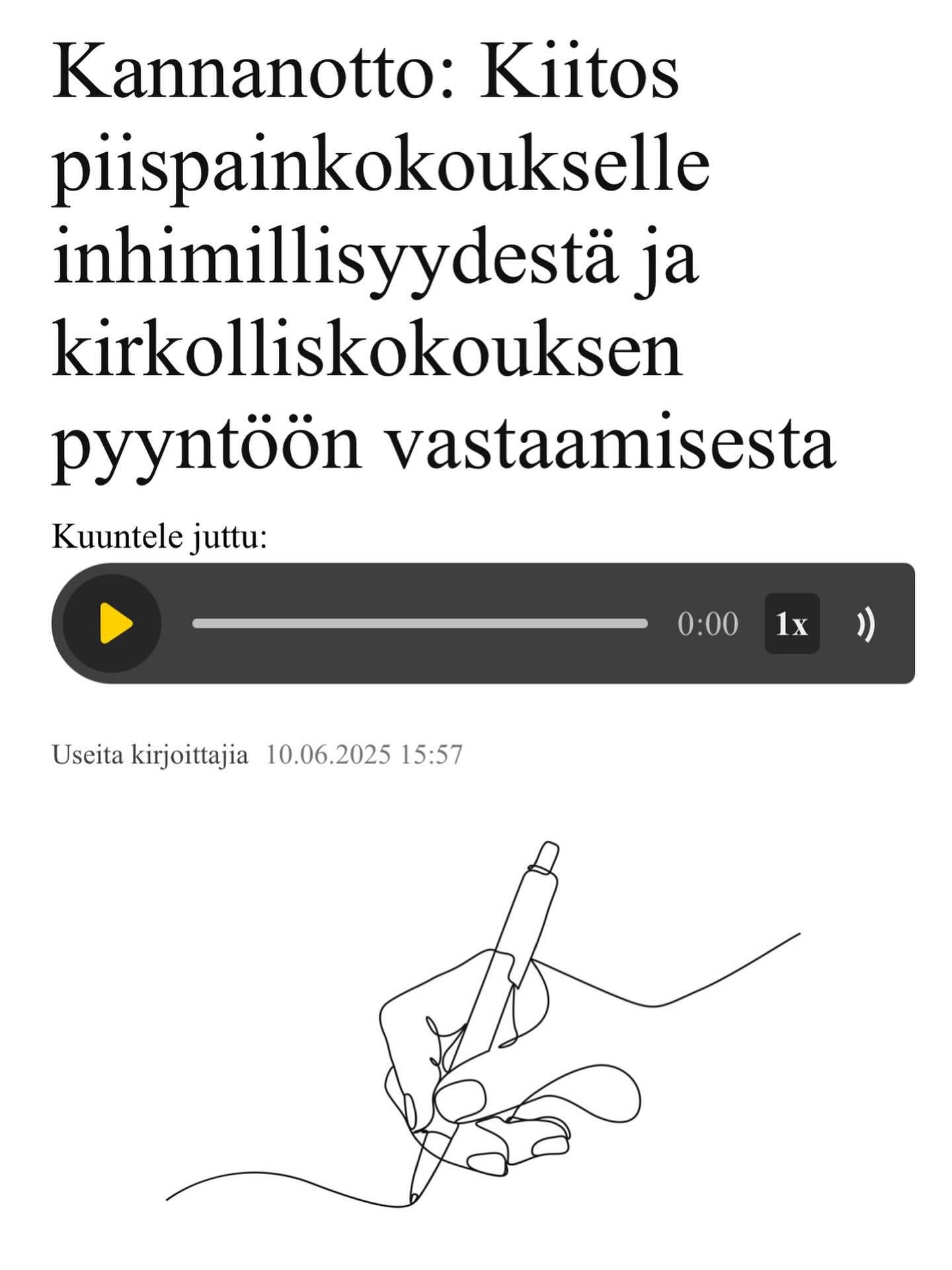 Kirkolliskokousedustajat kiittävät piispoja pastoraalisesta ohjeesta sateenkaariparien vihkimisissä 🏳️‍🌈

Lue kannanotto Kotimaan sivuilta, linkki biossa 👉🏾